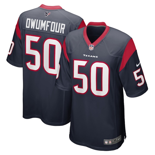 mens nike michael dwumfour navy houston texans game player jersey